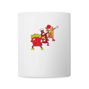 Dabbing Dab Hot Dog Ketchup Frites Frites - Mug blanc - blanc - Devant