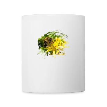 Bees pollinate plants and produce sweet honey - Mug - white - Front