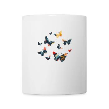 Papillons à motifs floraux - Mug blanc - blanc - Devant