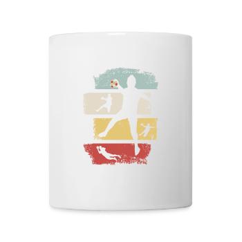 Handballer Retro Streifen Handball Vintage - Tasse - Weiß - Vorne
