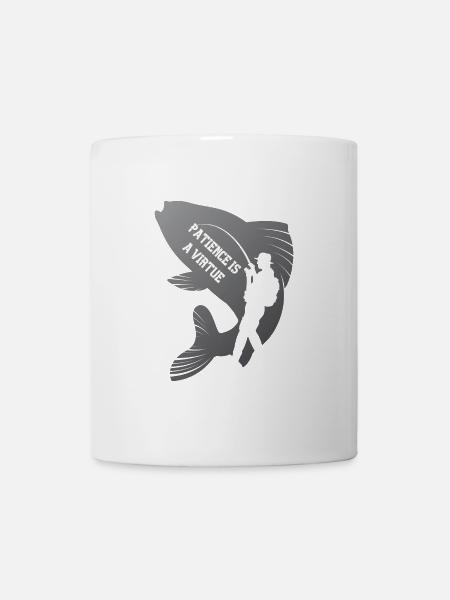 Fishing patience is virtue - Mug - white