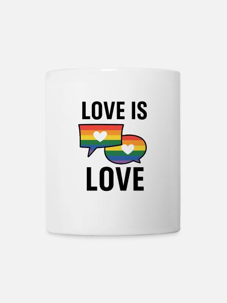 Regenbogen Liebe Sprechblasen - Tasse - Weiß