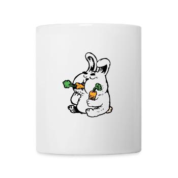 bunny with carrots - Mug - white - Front