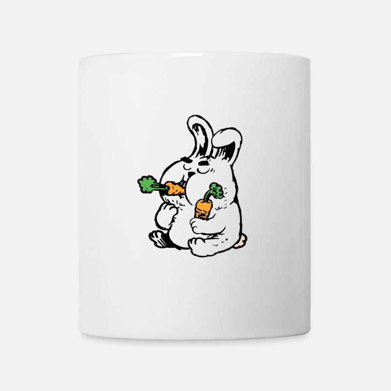 hase mit Karotten - Tasse - Weiß