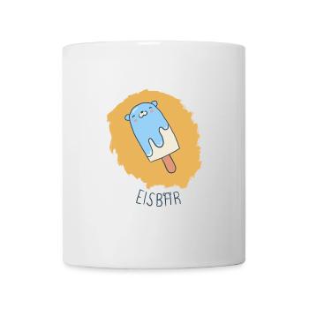 Eisbär (eisblau, mit schwarzer Schrift) - Tasse - Weiß - Vorne