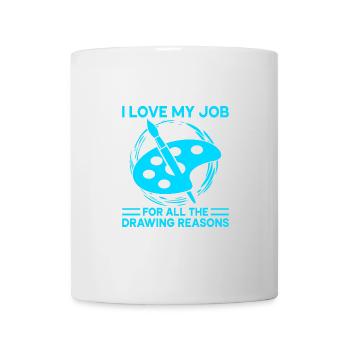 Artiste Peintre J’aime mon travail Idée cadeau d’art - Mug blanc - blanc - Devant