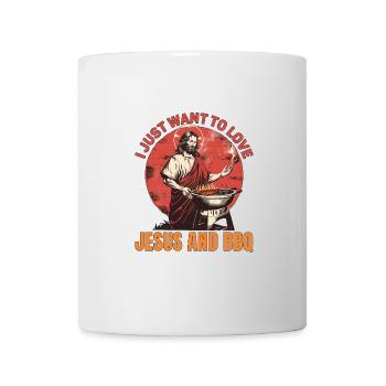 Je veux juste aimer Jésus et BBQ 5 - Mug blanc - blanc - Devant