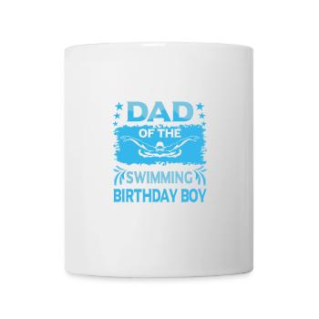 Dad Of the Birthday Boy Swimming Family Design - Tasse - Weiß - Vorne