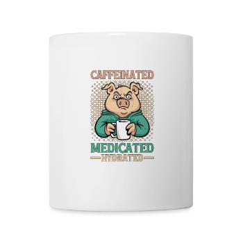 Caffeinated Medicated Hydrated - Mug - white - Front