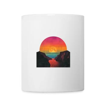 Rétro Sunset Outdoor River des années 80 Vintage - Mug blanc - blanc - Devant