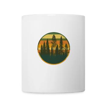 Coucher de soleil Forêt Nature Extérieur Rétro Années 80 Vibe 2 - Mug blanc - blanc - Devant