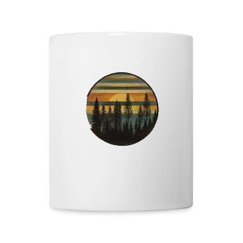 Coucher de soleil Forêt Nature Extérieur Rétro Ambiance des années 80 3 - Mug blanc - blanc - Devant