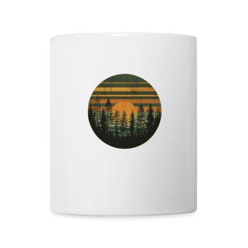 Coucher de soleil Forêt Nature Extérieur Rétro Ambiance des années 80 4 - Mug blanc - blanc - Devant