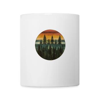 Coucher de soleil Forêt Nature Extérieur Rétro Ambiance des années 80 6 - Mug blanc - blanc - Devant
