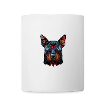Doberman Pinscher with American Sunglasses - Mug - white - Front