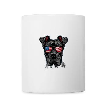 Great Dane with American Sunglasses - Mug - white - Front