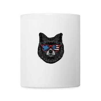 Pomeranian with American Sunglasses - Mug - white - Front