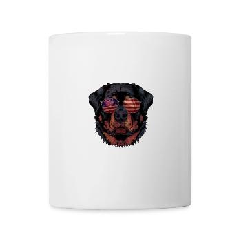 Rottweiler with American Sunglasses - Mug - white - Front