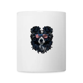 Shetland Sheepdog with American Sunglasses - Mug - white - Front