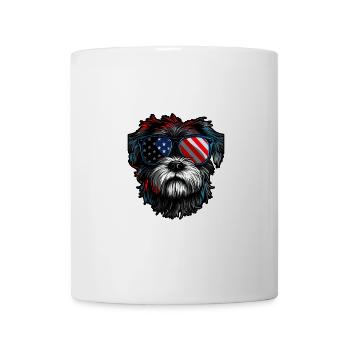 Shih Tzu with American Sunglasses - Mug - white - Front