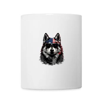 Siberian Husky with American Sunglasses - Mug - white - Front
