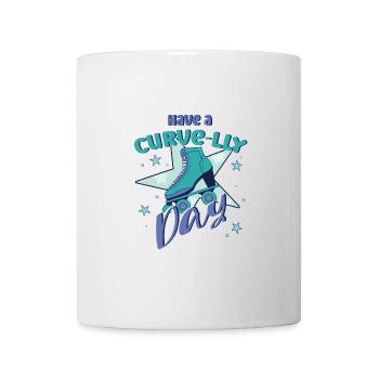 Rollerskater Party Have A Curve-lly Day Gift Idea - Tasse - Weiß - Vorne