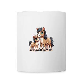 Parent cheval aimant avec enfant - Mug blanc - blanc - Devant