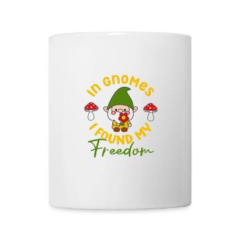 Dans les gnomes, j’ai trouvé mon cadeau amusant de nain de pelouse Freedom - Mug blanc - blanc - Devant