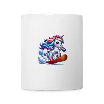 Cute Snowboarder Unicorn - Tasse - Weiß - Vorne