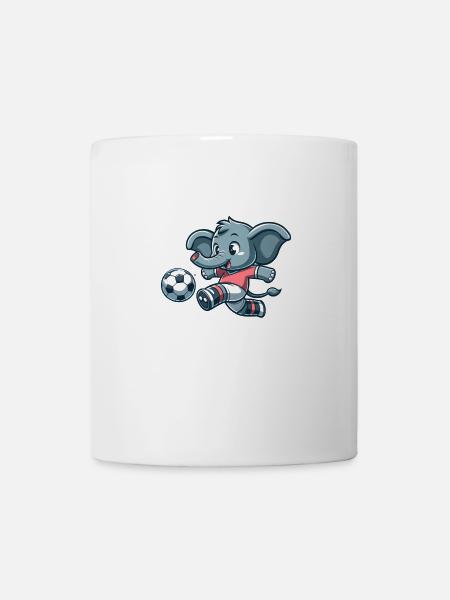 Cute Soccer Player Elephant - Tasse - Weiß