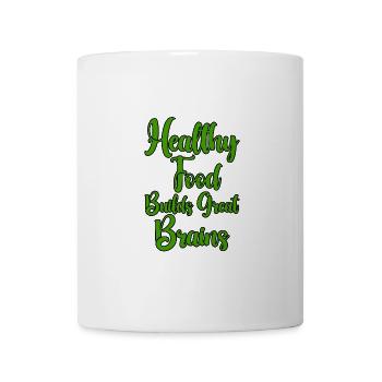 Les aliments sains construisent un excellent cerveau - Mug blanc - blanc - Devant
