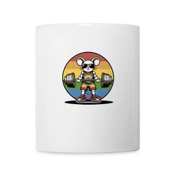 Cool Rainbow Mouse Lifting In The Gym - Mug - white - Front