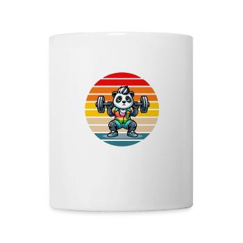 Cool Rainbow Panda Squatting In The Gym - Tasse - Weiß - Vorne