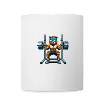Strong Bear Squatting in the Gym - Mug - white - Front