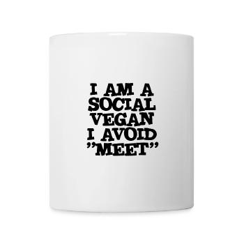 Je suis un végétalien social J’évite de rencontrer - Mug blanc - blanc - Devant