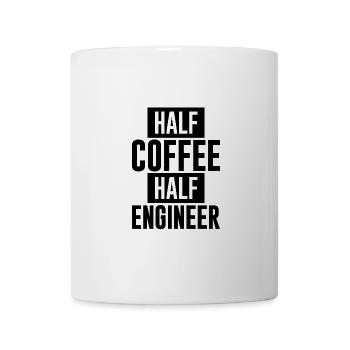 Half Coffee Half Engineer - Tasse - Weiß - Vorne
