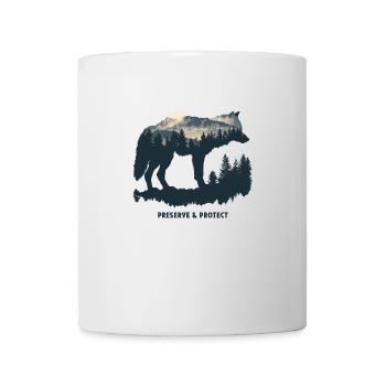 Wolf Wolves Wilderness Howl Forest Preserve & Protect - Mug - white - Front