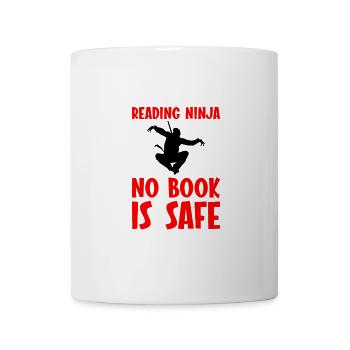 Reading Ninja, No Book Is Safe 4 - Tasse - Weiß - Vorne