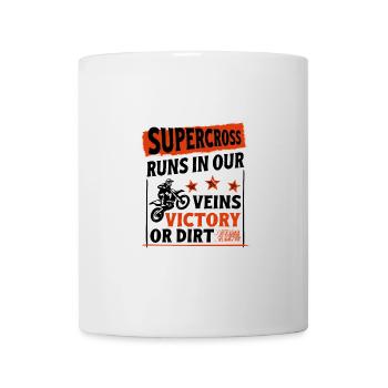 Dirtbike Rider Runs In Our Veins MX Motocross - Mug - white - Front