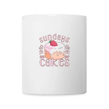 Pastry Lover Sundays Are For Cakes Gift - Tasse - Weiß - Vorne