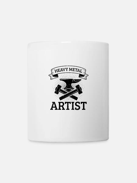 Idée cadeau d’artiste Heavy Metal Forgeron - Mug blanc - blanc