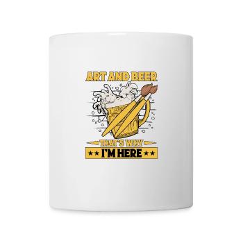 Artiste Peintre Art graphique & Bière Je suis ici Art - Mug blanc - blanc - Devant