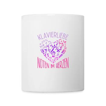 Klavier Pianist Noten Im Herz Piano - Tasse - Weiß - Vorne