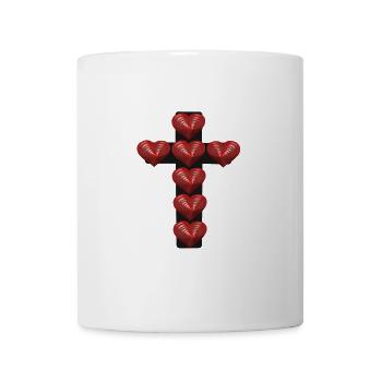 Kreuz Jesus Kreuze Messias Kruzifix Papst - Tasse - Weiß - Vorne