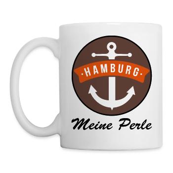 Hamburg meine Perle - Tasse - Weiß - Links