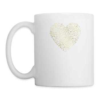 Coeur de notes d'or - Mug blanc - blanc - Gauche