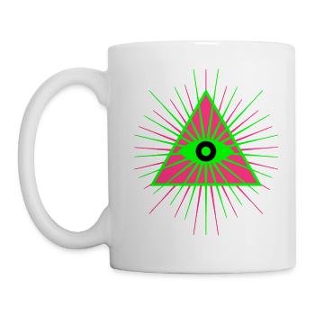65 Allsehendes Auge Gottes Dreieck Strahlen - Tasse - Weiß - Links