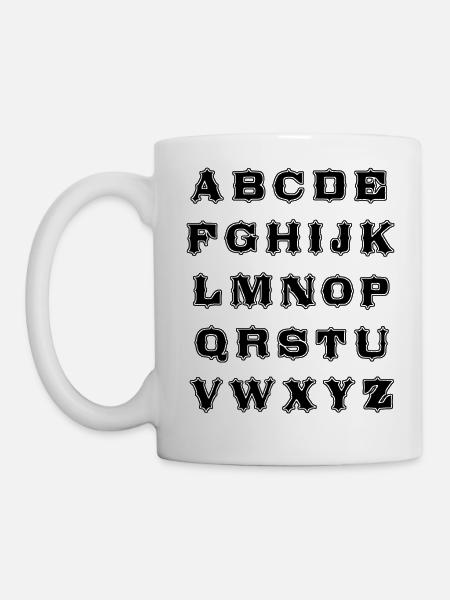 Alphabet - Tasse - Weiß