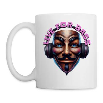 LIVE FOR BASS - Cool Creature with Headphones! - Mug - white - Left
