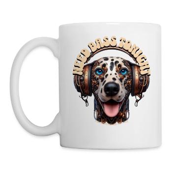 NEED BASS TONIGHT - Dalmatian Dog with Headphones! - Mug - white - Left